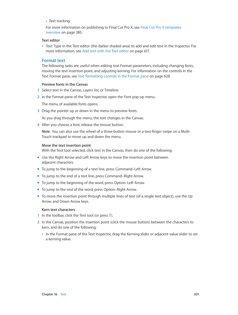 Format text | Apple Motion 5.1.1 User Manual | Page 631 / 1090