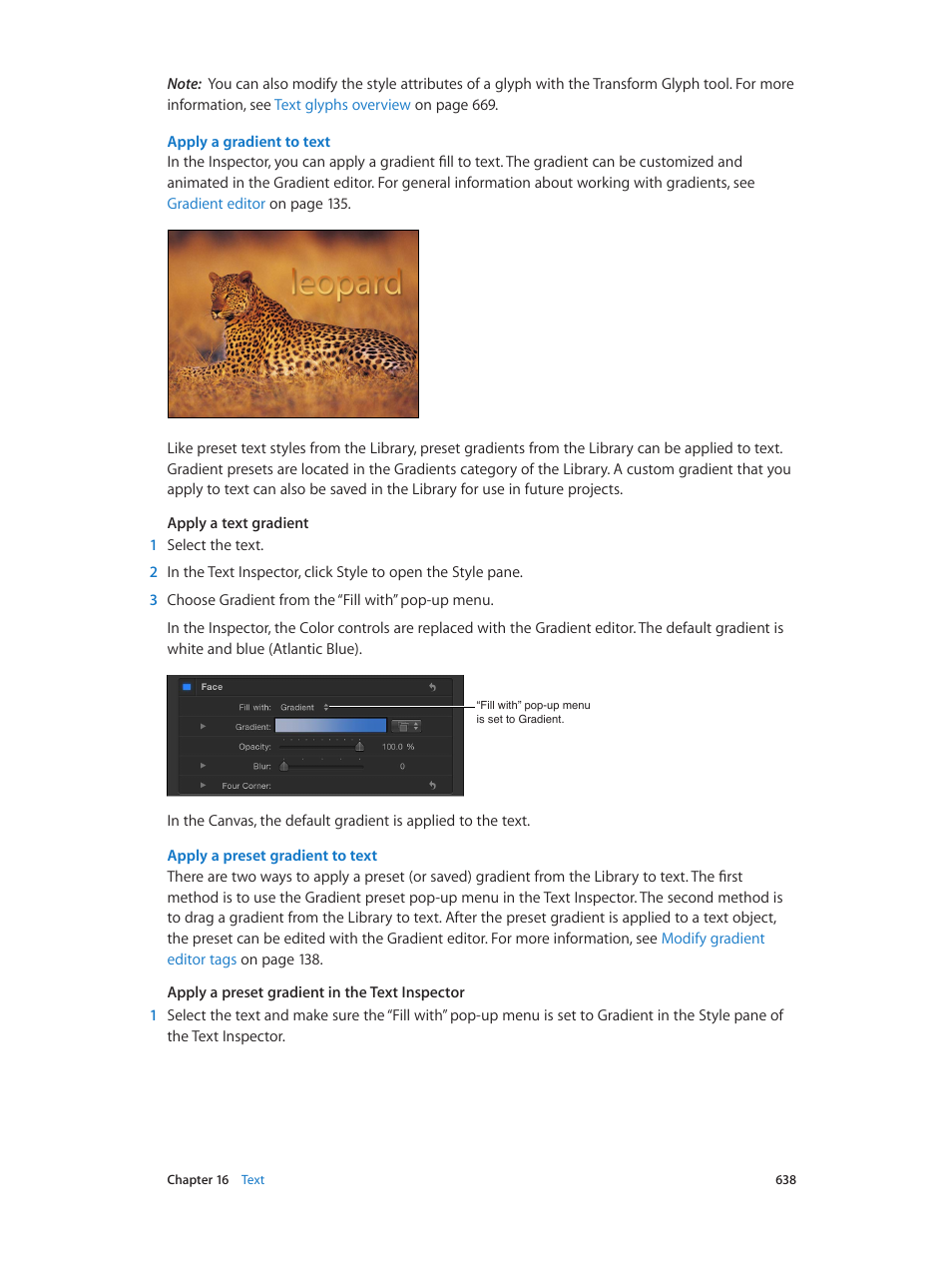 Apply a gradient to text | Apple Motion 5.1.1 User Manual | Page 638 / 1090