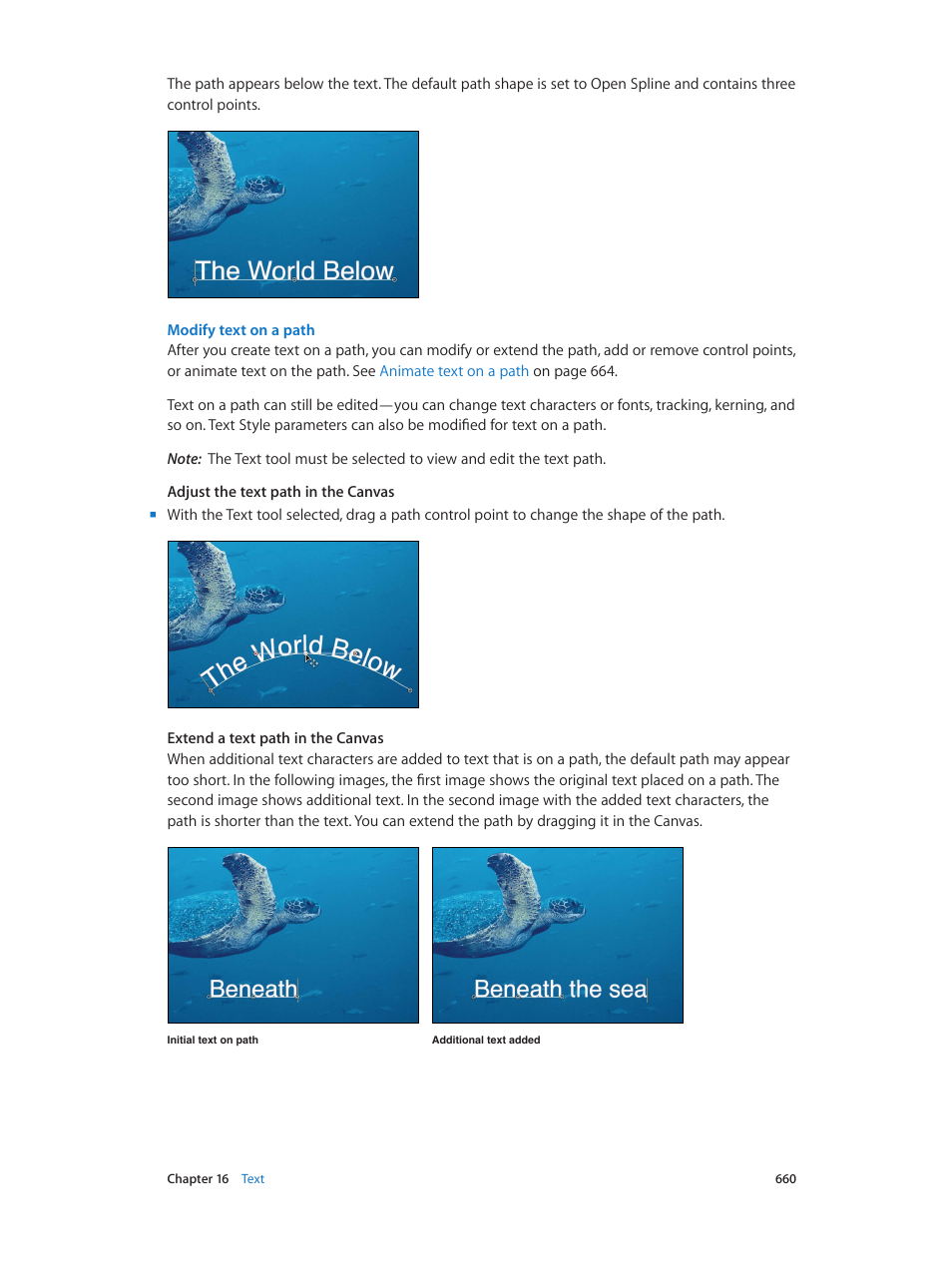 Modify text on a path | Apple Motion 5.1.1 User Manual | Page 660 / 1090