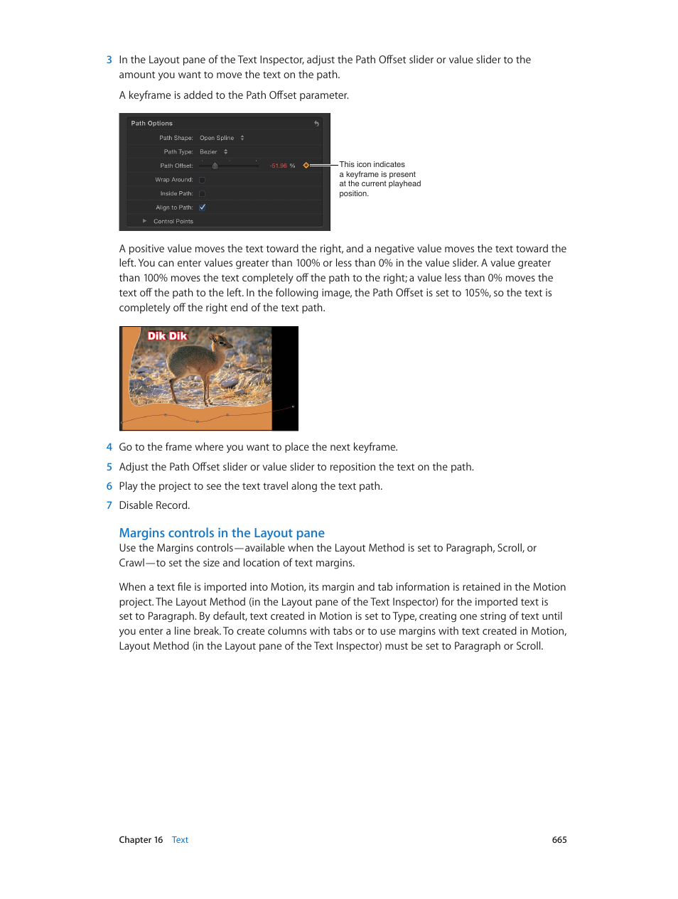 Margins controls in the layout pane | Apple Motion 5.1.1 User Manual | Page 665 / 1090