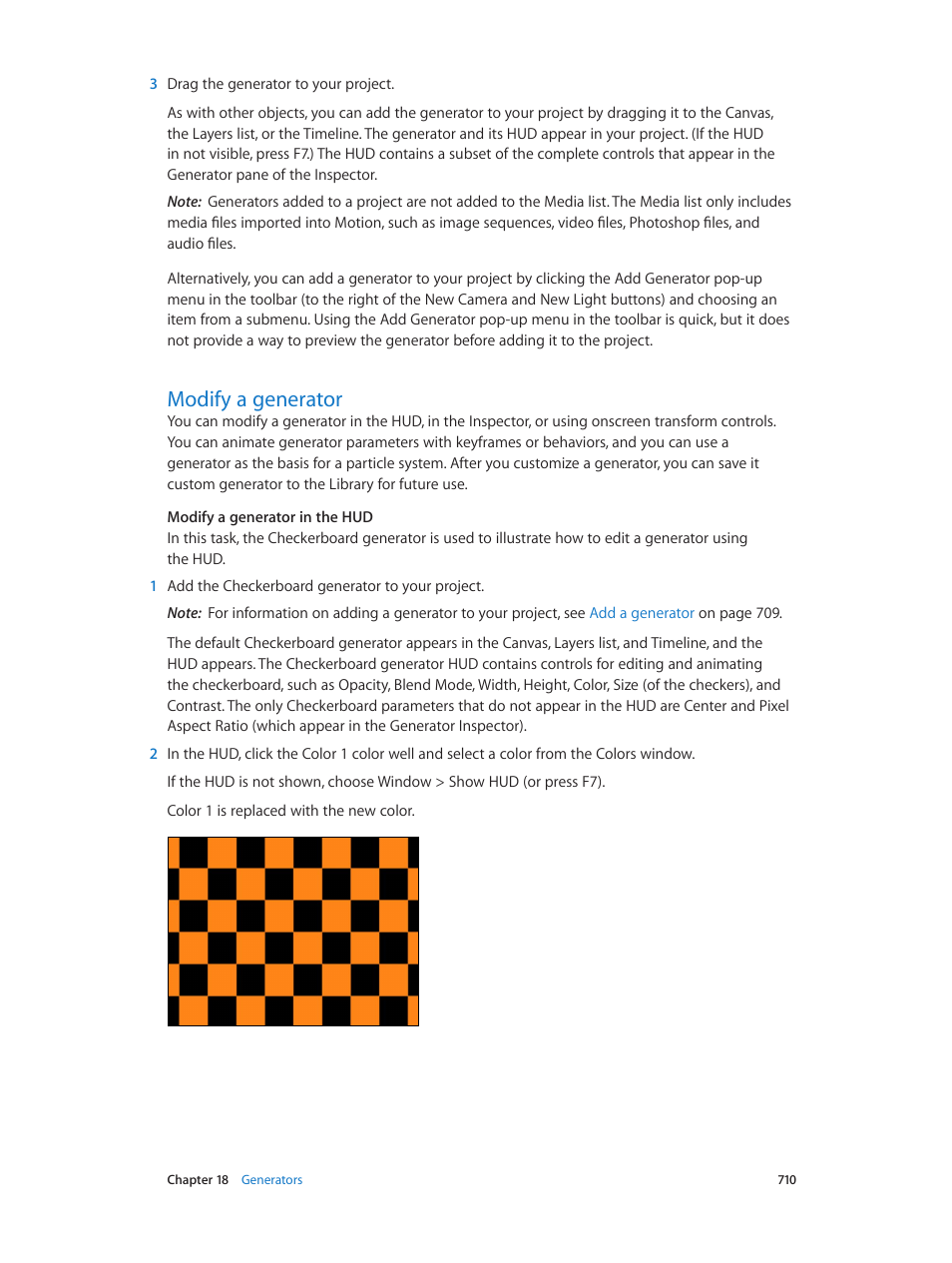 Modify a generator, 710 modify a generator | Apple Motion 5.1.1 User Manual | Page 710 / 1090