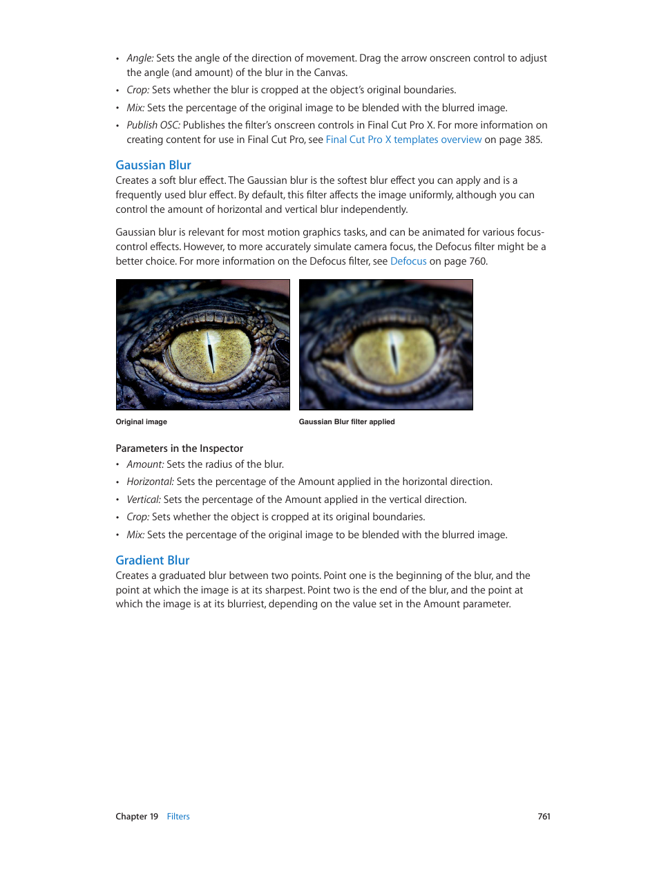 Gaussian blur, Gradient blur | Apple Motion 5.1.1 User Manual | Page 761 / 1090