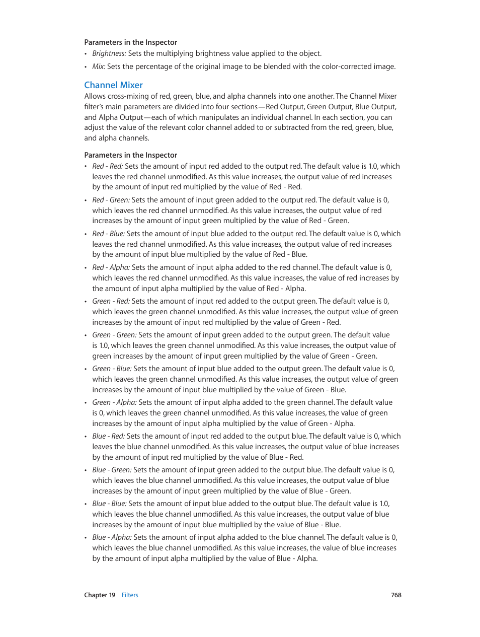 Channel mixer | Apple Motion 5.1.1 User Manual | Page 768 / 1090