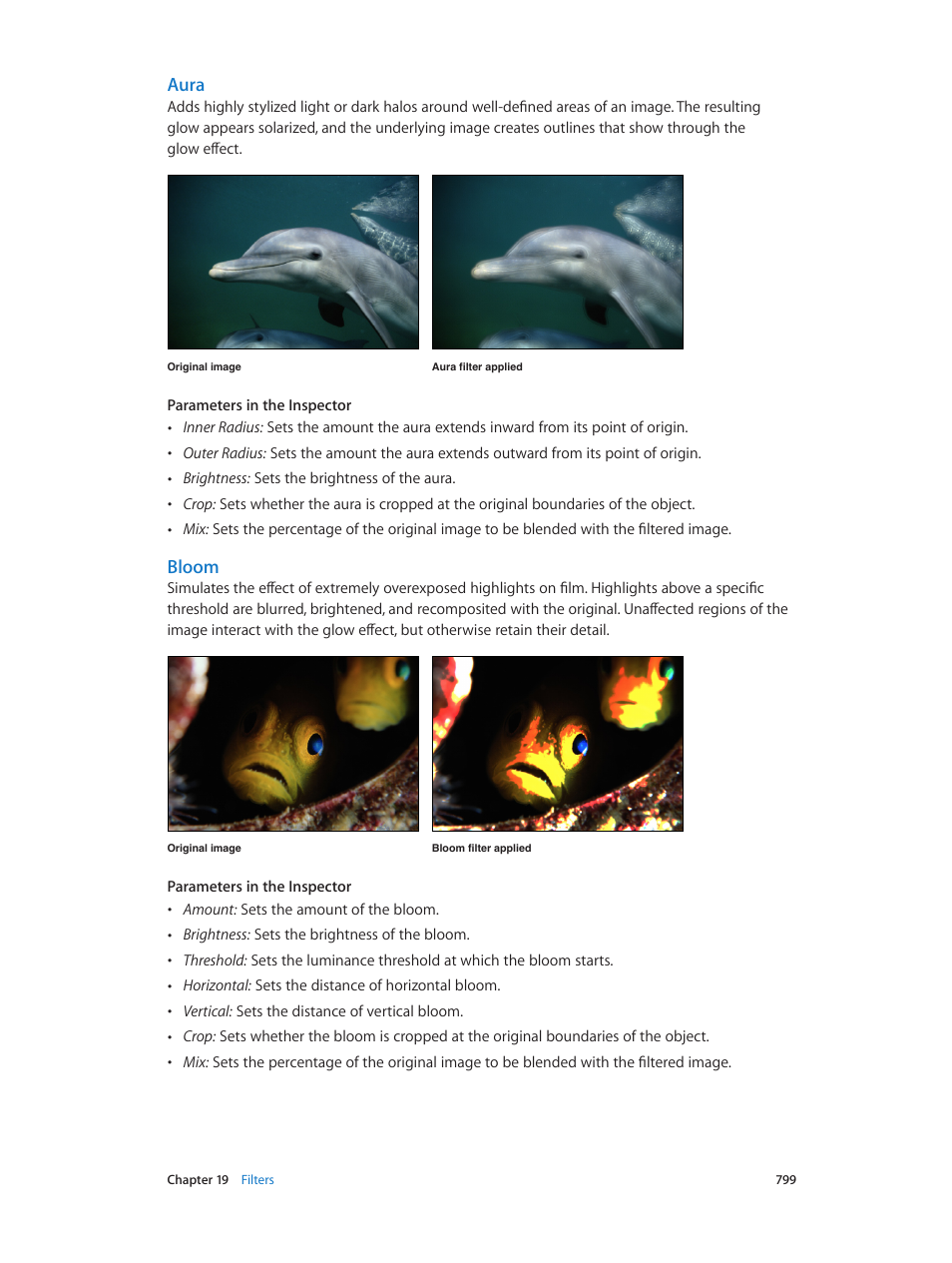 Aura, Bloom | Apple Motion 5.1.1 User Manual | Page 799 / 1090