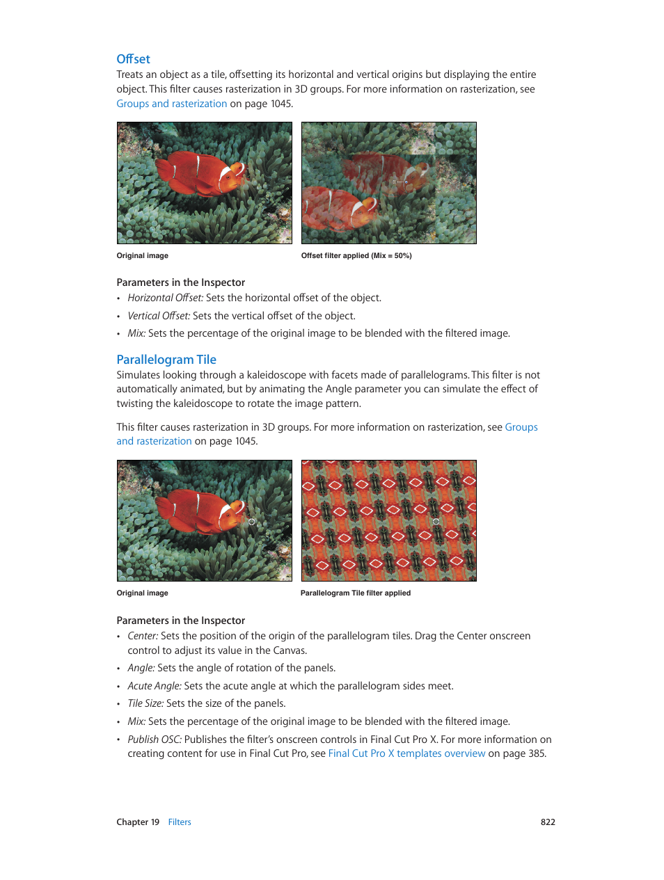 Offset, Parallelogram tile | Apple Motion 5.1.1 User Manual | Page 822 / 1090