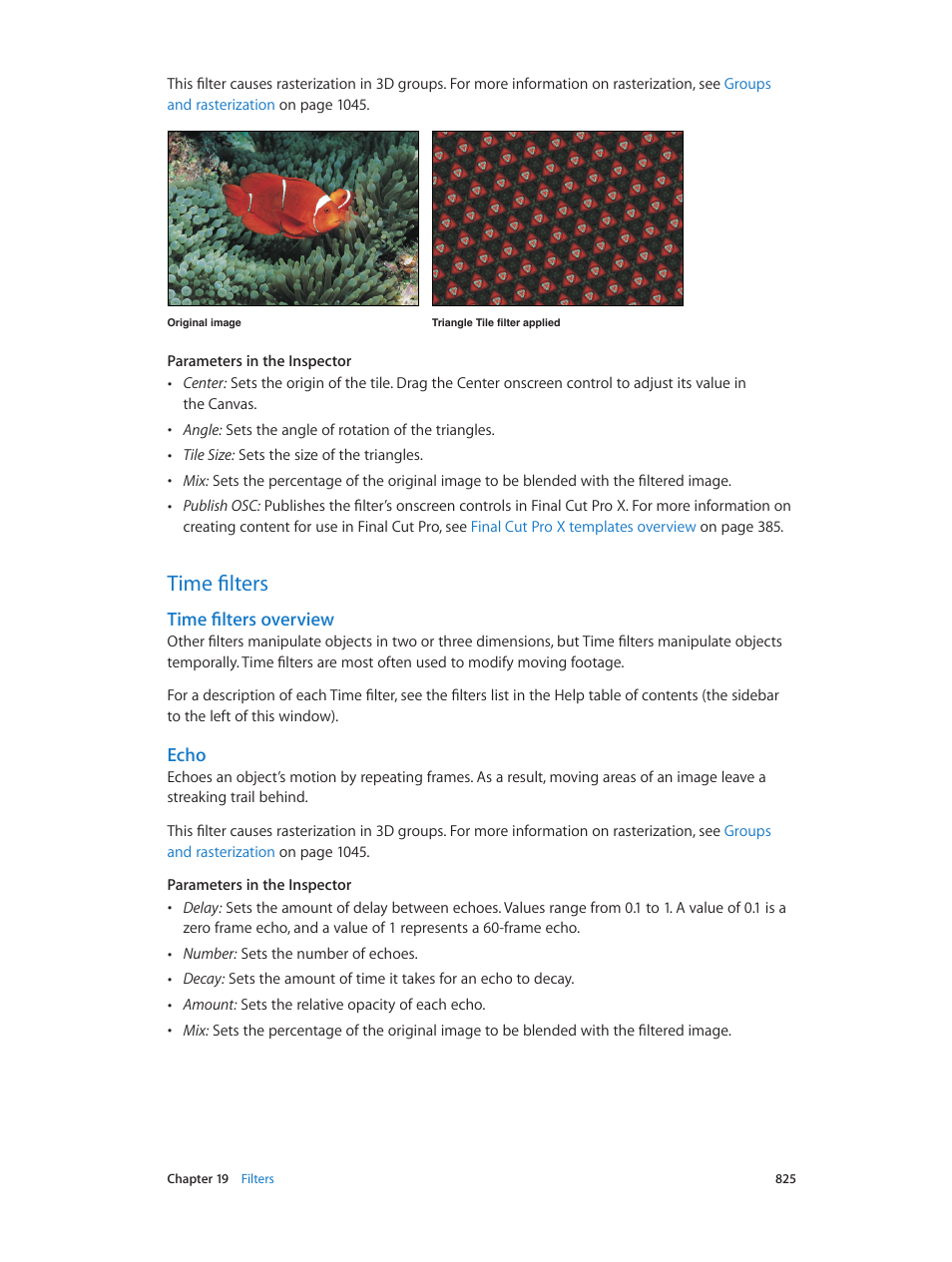 Time filters, Time filters overview, Echo | 825 time filters 825 | Apple Motion 5.1.1 User Manual | Page 825 / 1090