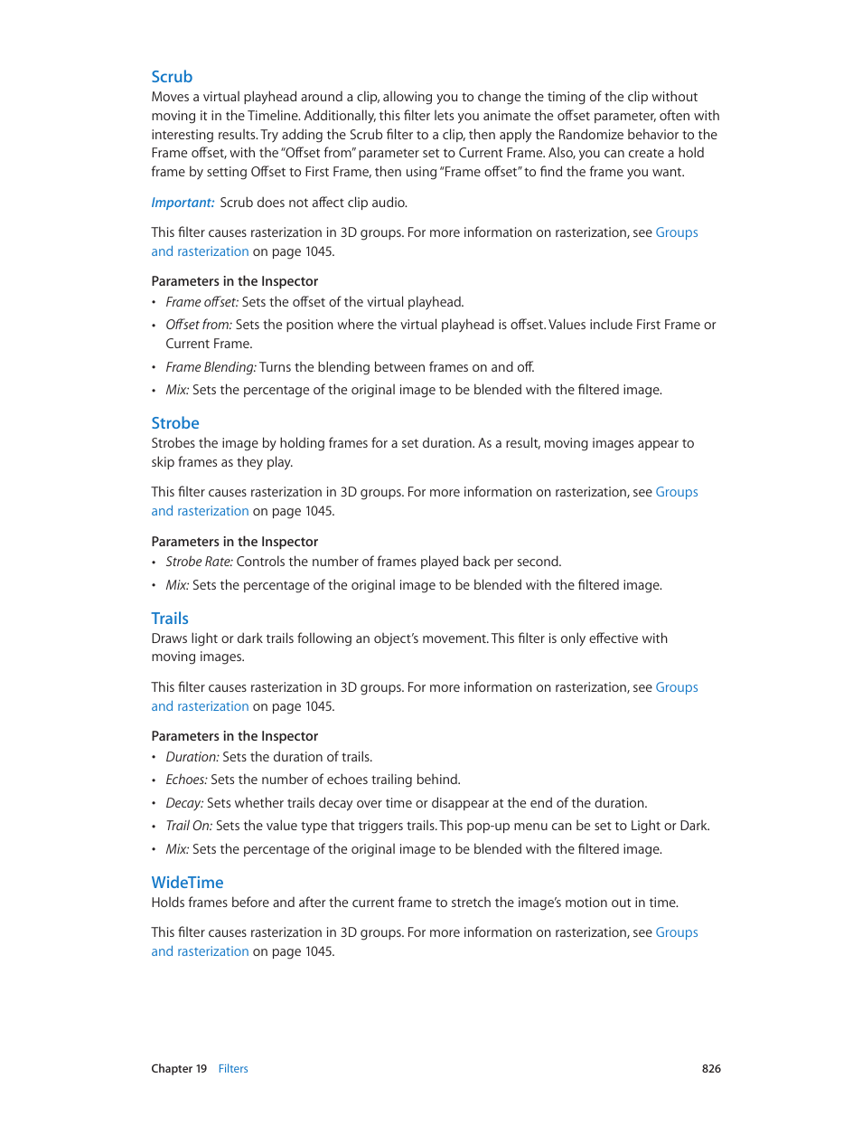 Scrub, Strobe, Trails | Widetime | Apple Motion 5.1.1 User Manual | Page 826 / 1090