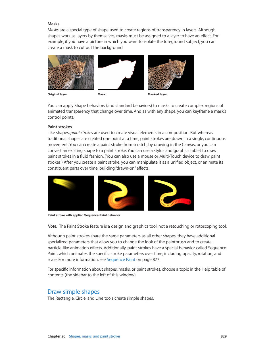Draw simple shapes, 829 draw simple shapes | Apple Motion 5.1.1 User Manual | Page 829 / 1090