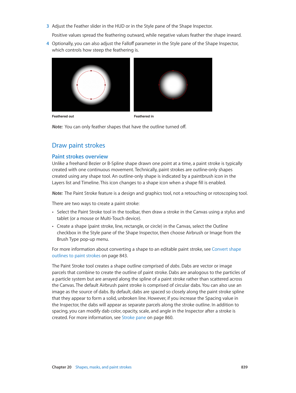 Draw paint strokes, Paint strokes overview, 839 draw paint strokes 839 | Apple Motion 5.1.1 User Manual | Page 839 / 1090