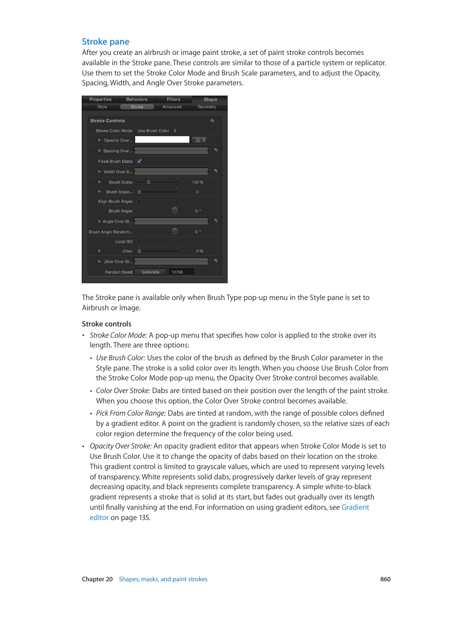 Stroke pane, Stroke, Pane | Apple Motion 5.1.1 User Manual | Page 860 / 1090