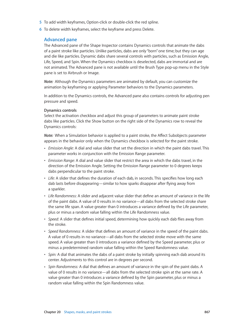 Advanced pane | Apple Motion 5.1.1 User Manual | Page 867 / 1090