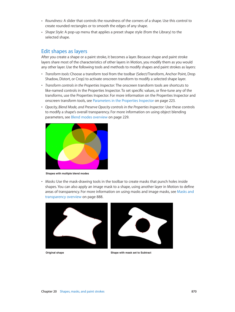 Edit shapes as layers, 870 edit shapes as layers | Apple Motion 5.1.1 User Manual | Page 870 / 1090