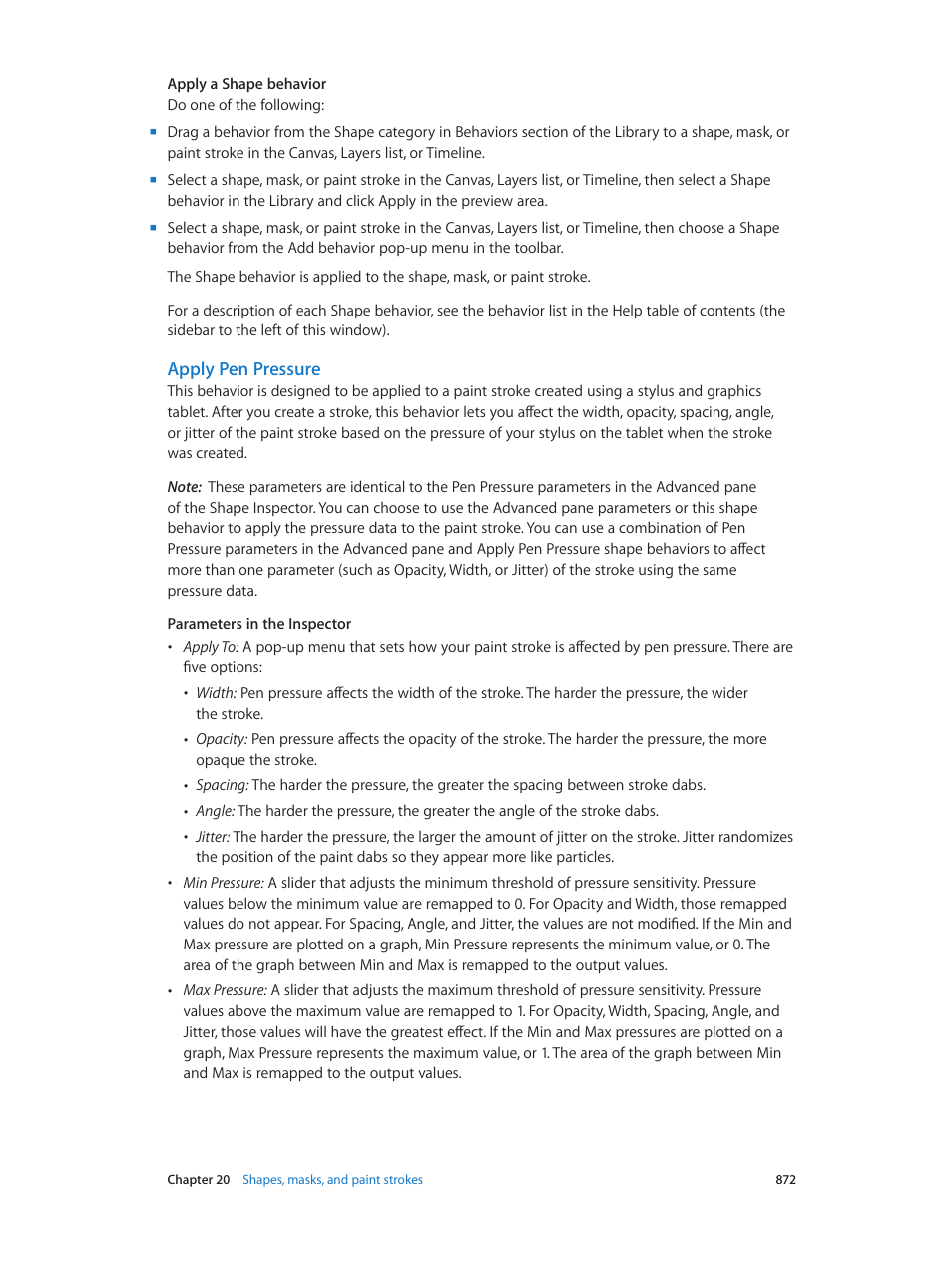 Apply pen pressure | Apple Motion 5.1.1 User Manual | Page 872 / 1090