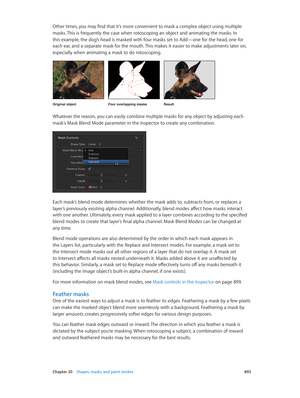 Feather masks | Apple Motion 5.1.1 User Manual | Page 893 / 1090