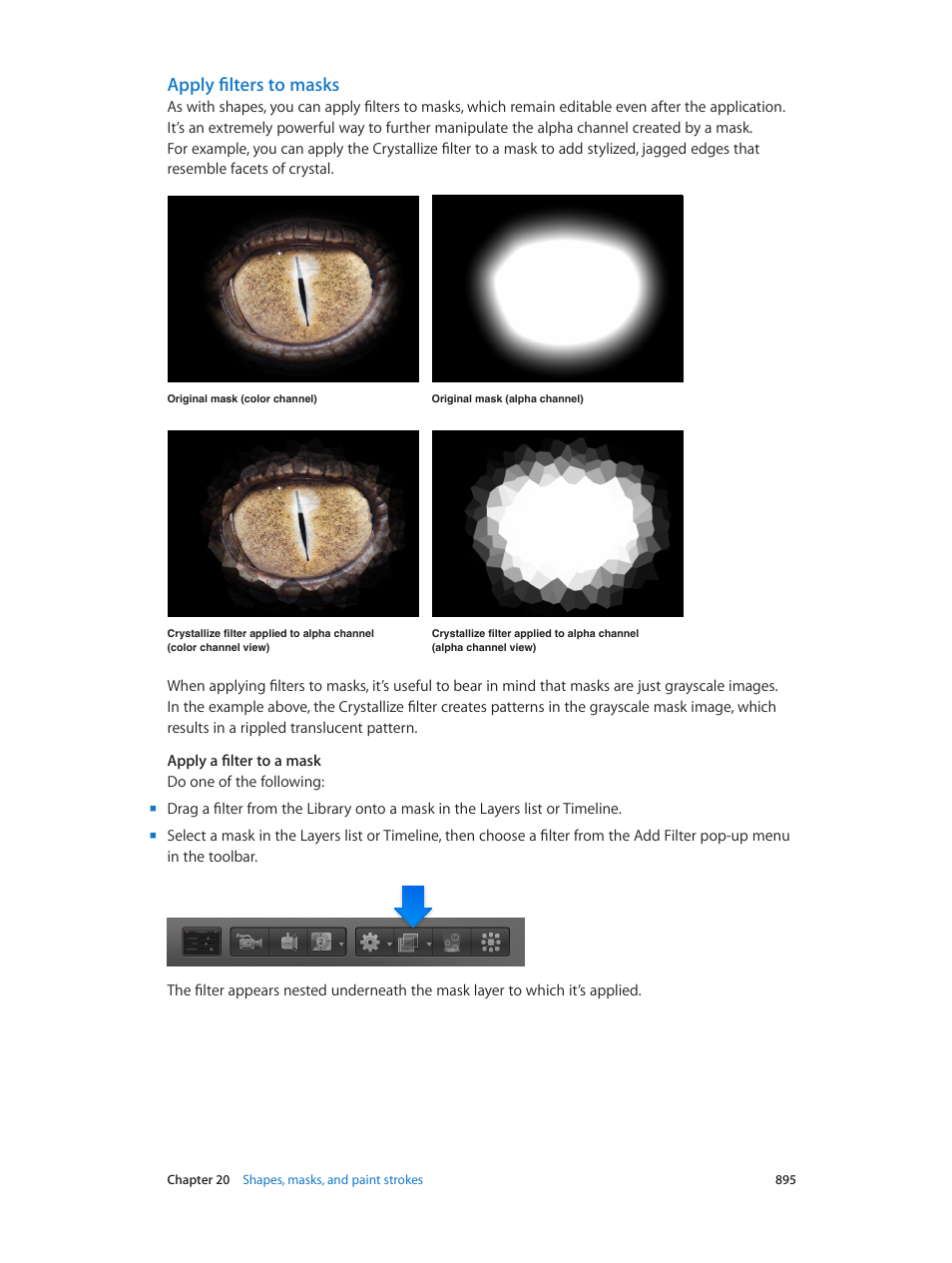 Apply filters to masks | Apple Motion 5.1.1 User Manual | Page 895 / 1090