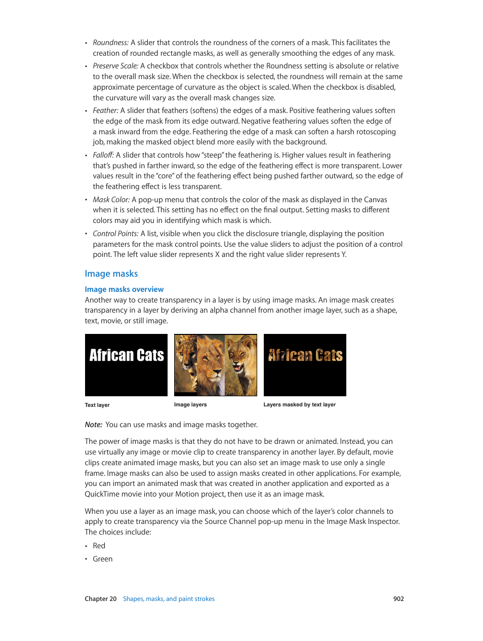 Image masks, Image masks overview, Overview | Apple Motion 5.1.1 User Manual | Page 902 / 1090