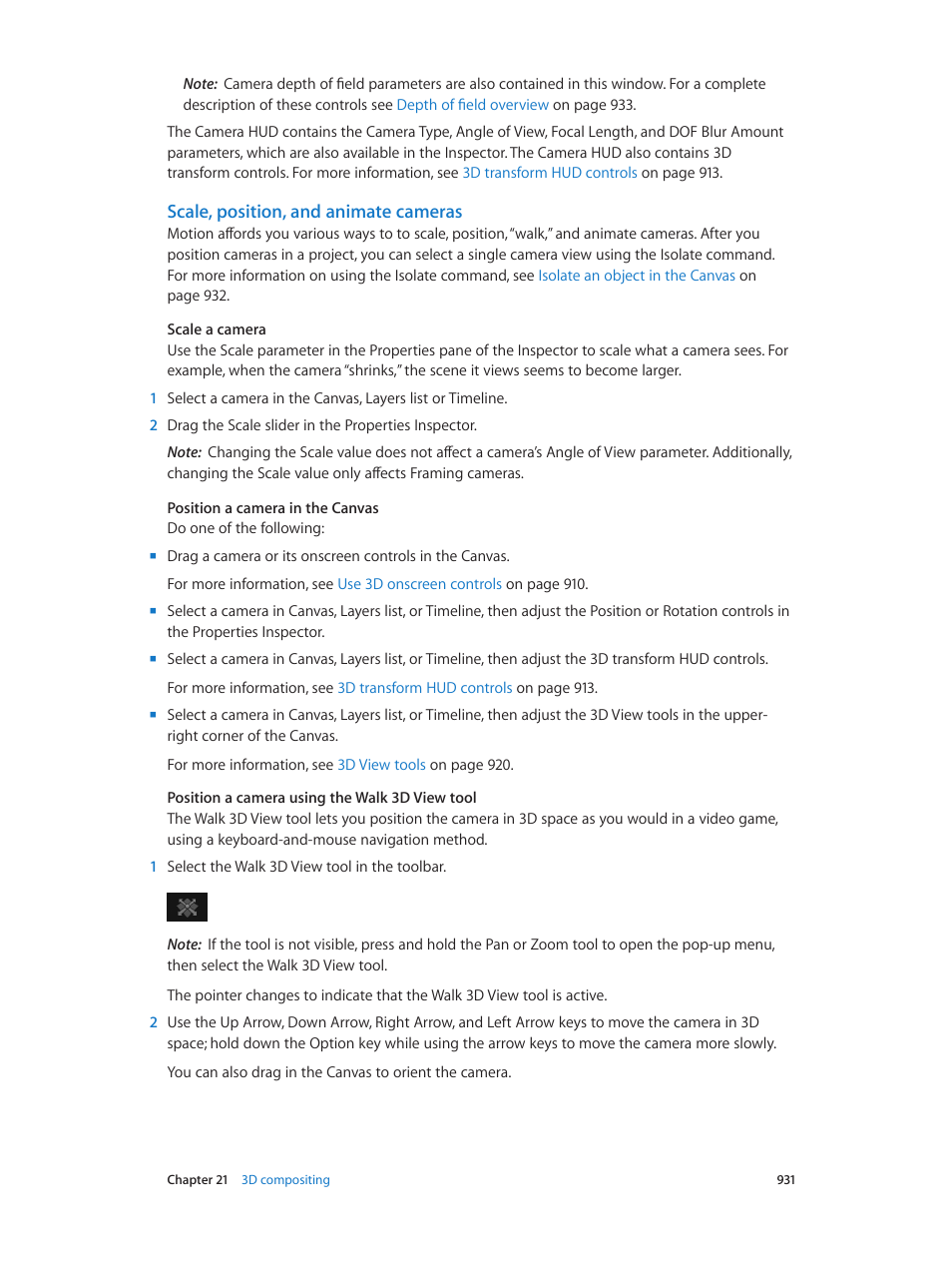 Scale, position, and animate cameras | Apple Motion 5.1.1 User Manual | Page 931 / 1090