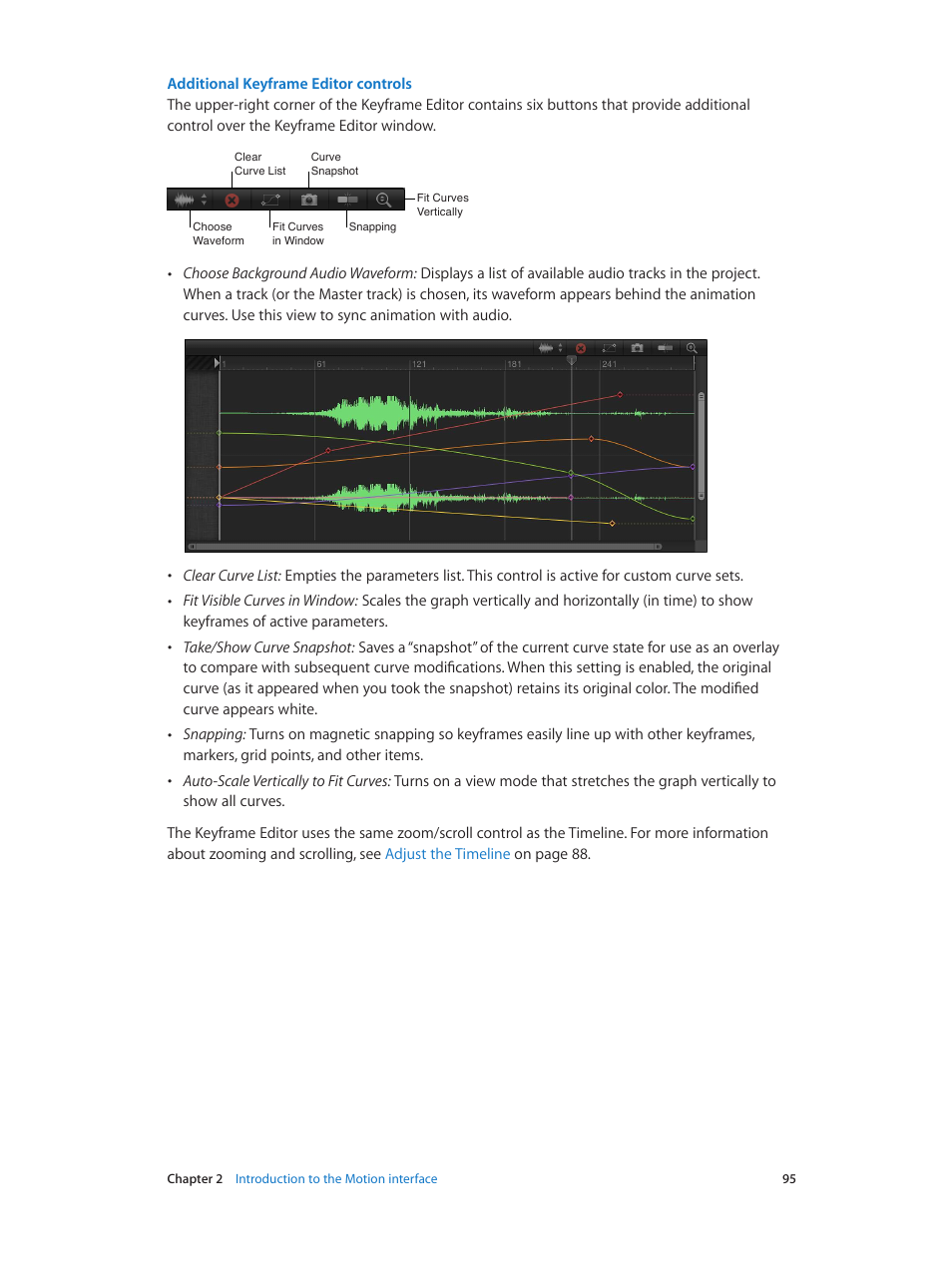 Additional keyframe editor controls | Apple Motion 5.1.1 User Manual | Page 95 / 1090