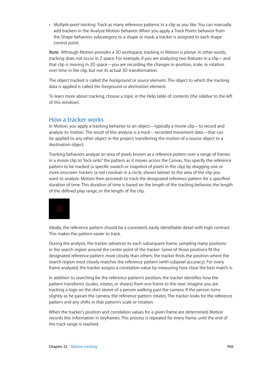 How a tracker works, 956 how a tracker works | Apple Motion 5.1.1 User Manual | Page 956 / 1090
