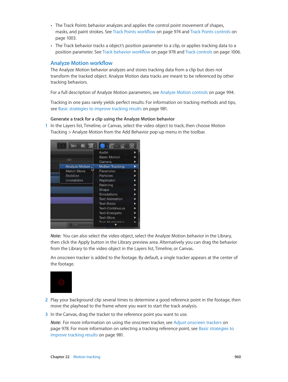 Analyze motion workflow, Analyze, Motion workflow | 960 and | Apple Motion 5.1.1 User Manual | Page 960 / 1090