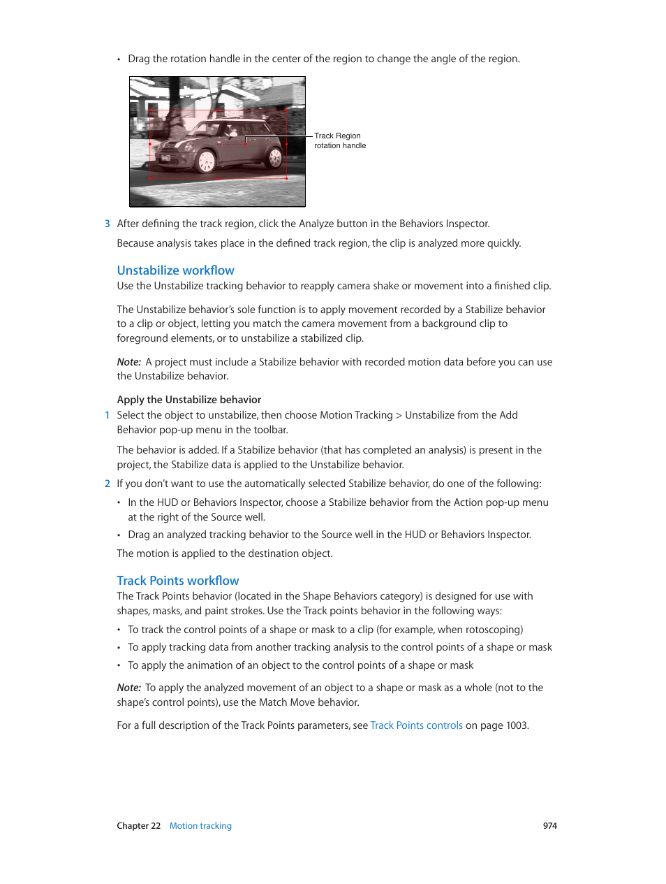 Unstabilize workflow, Track points workflow | Apple Motion 5.1.1 User Manual | Page 974 / 1090