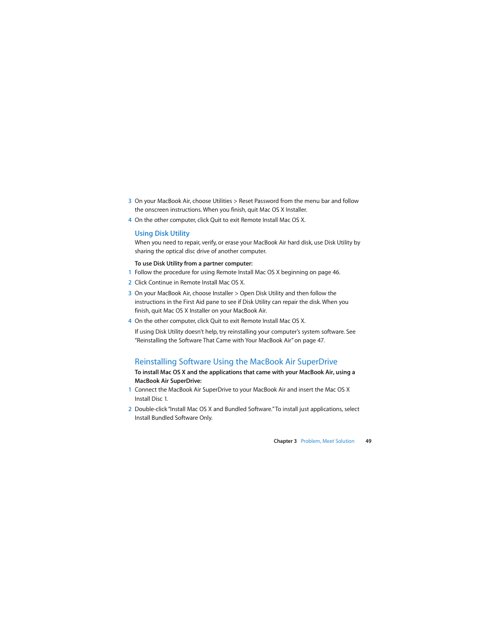 Using disk utility | Apple MacBook Air User Manual | Page 49 / 76