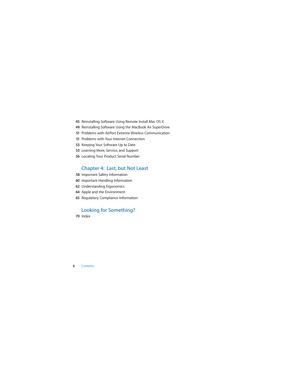 Chapter 4: last, but not least, Looking for something | Apple MacBook Air User Manual | Page 6 / 76