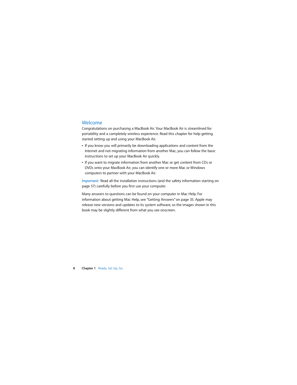 Welcome | Apple MacBook Air User Manual | Page 8 / 76