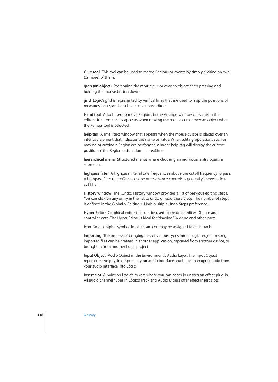 Apple Logic (1.1) User Manual | Page 118 / 133