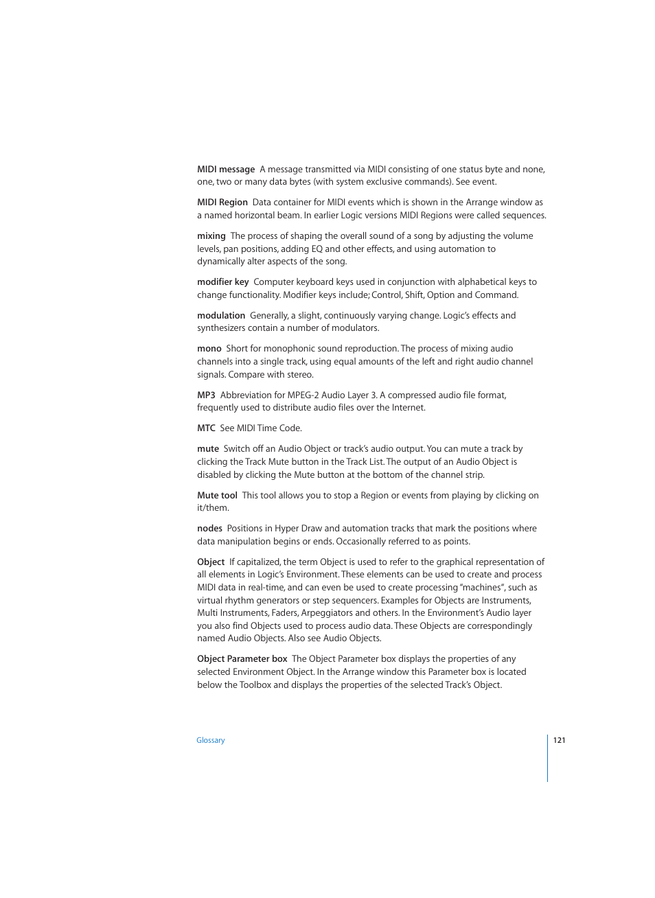 Apple Logic (1.1) User Manual | Page 121 / 133