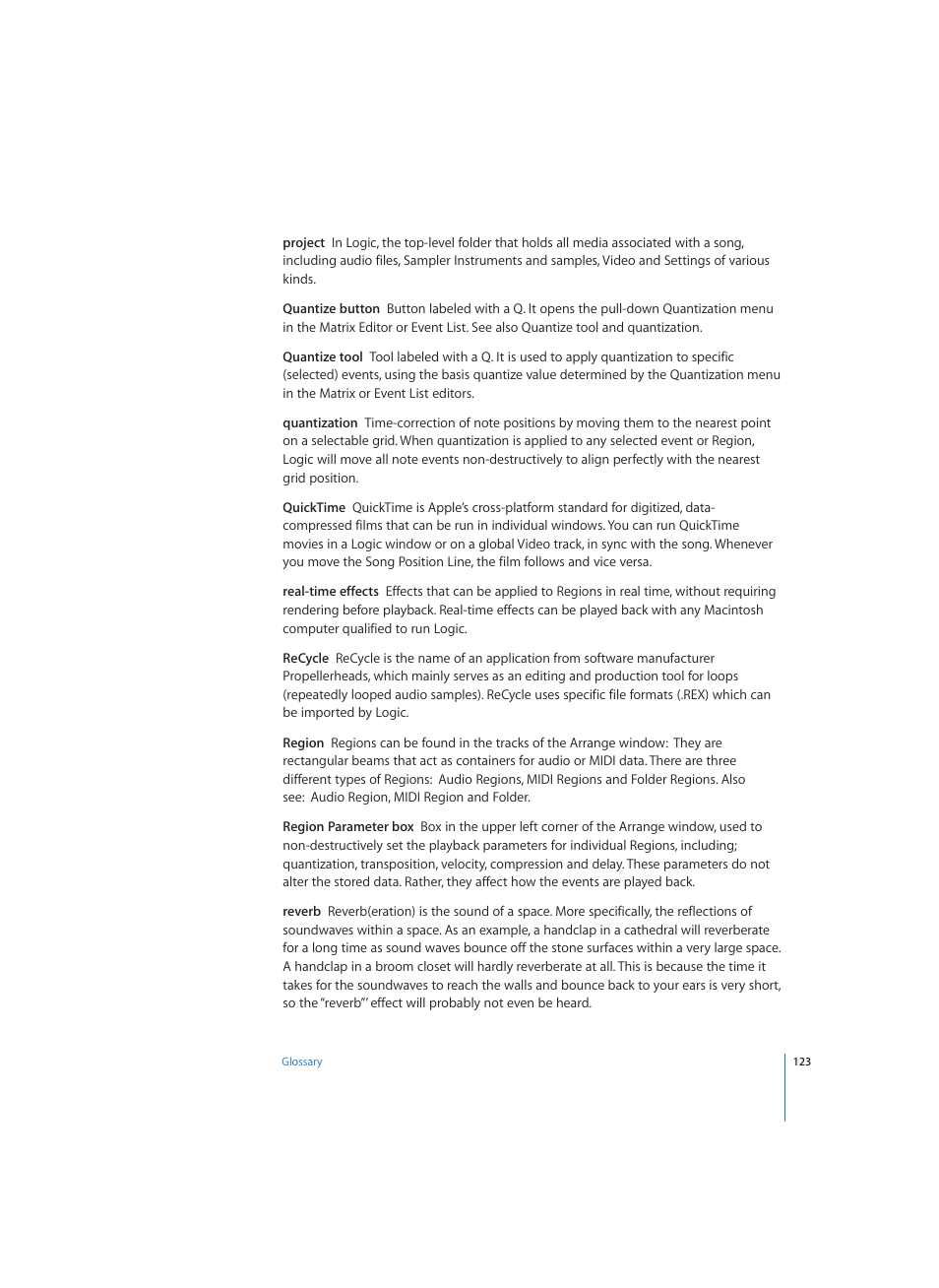 Apple Logic (1.1) User Manual | Page 123 / 133