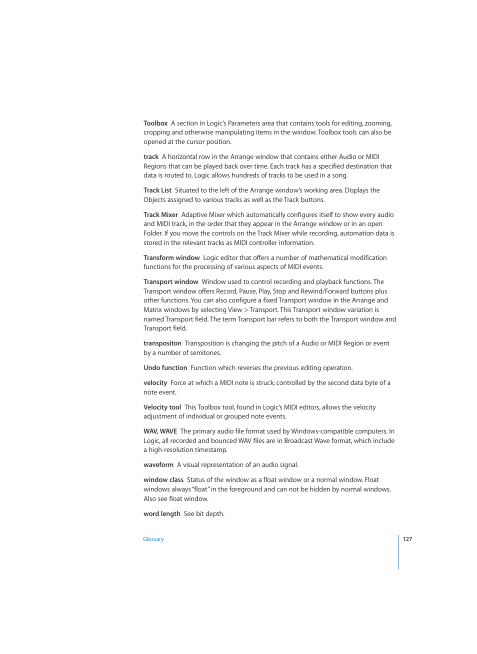 Apple Logic (1.1) User Manual | Page 127 / 133