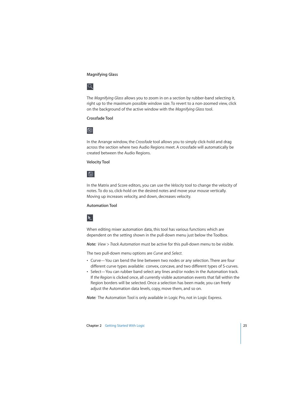 Apple Logic (1.1) User Manual | Page 25 / 133