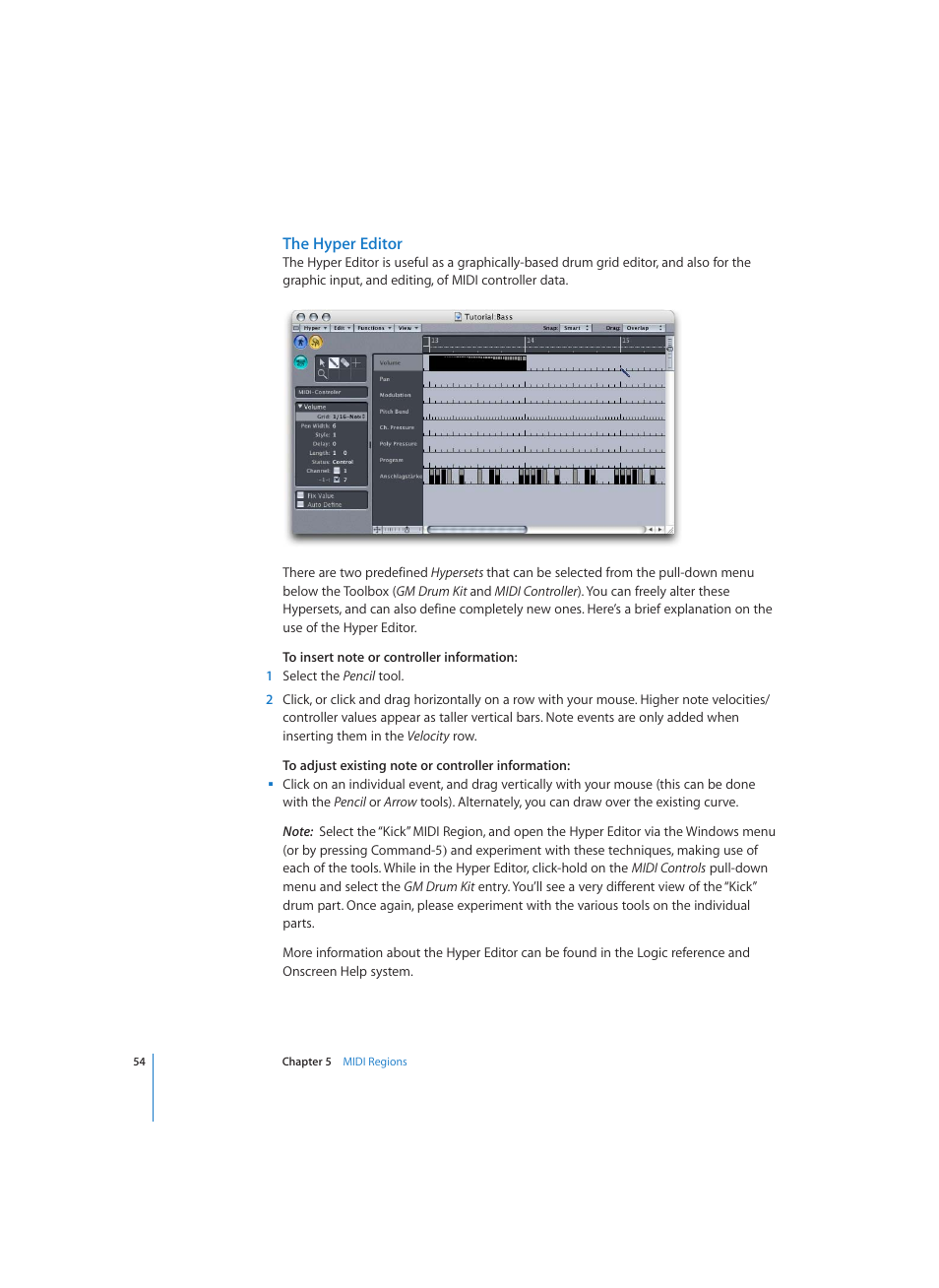 The hyper editor | Apple Logic (1.1) User Manual | Page 54 / 133