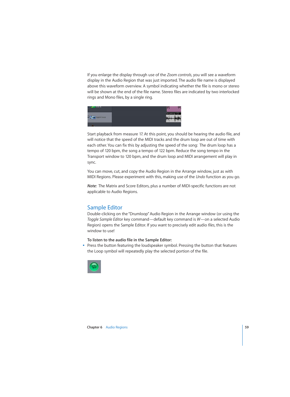 Sample editor | Apple Logic (1.1) User Manual | Page 59 / 133