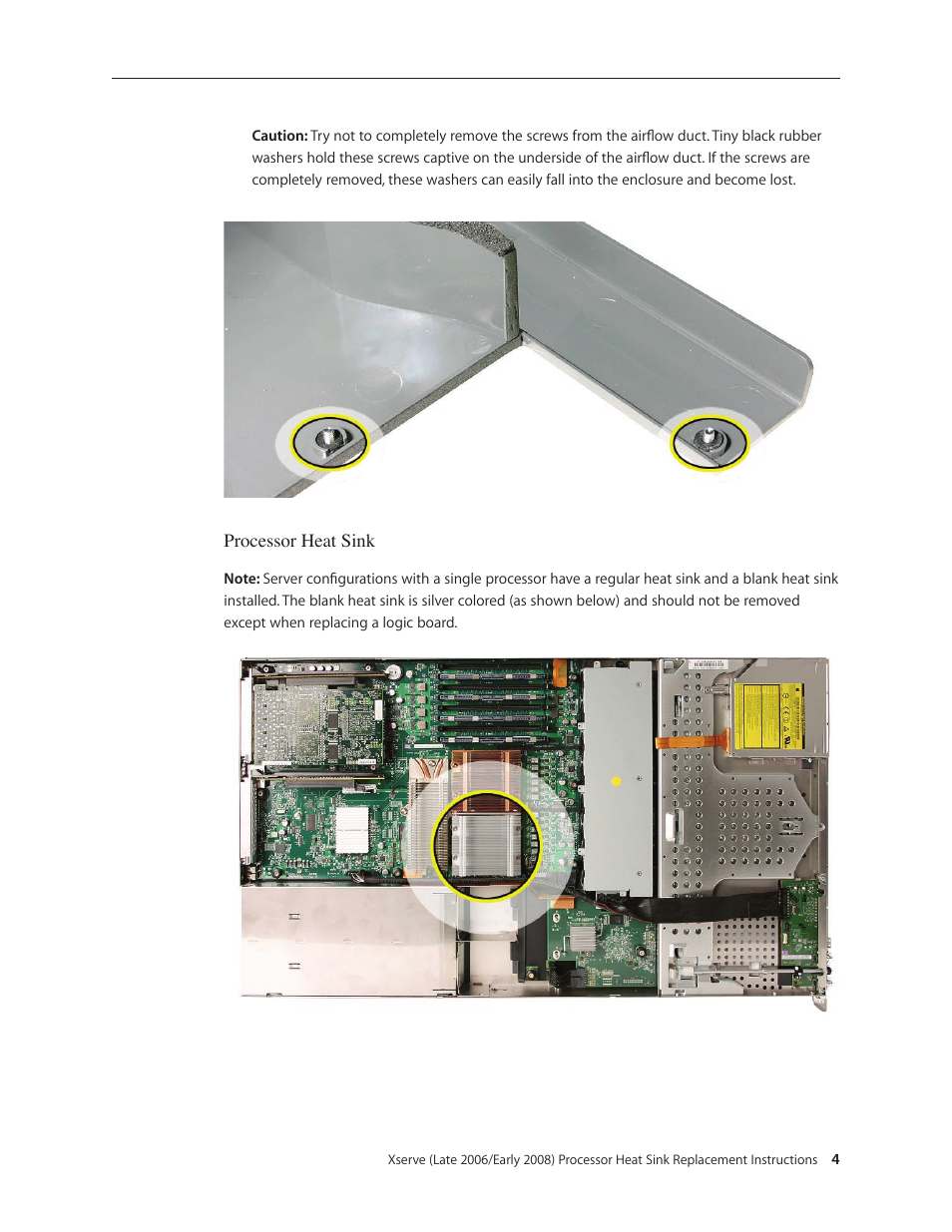 Apple Xserve (Early 2008) DIY Procedure for Heat Ssink User Manual | Page 4 / 14