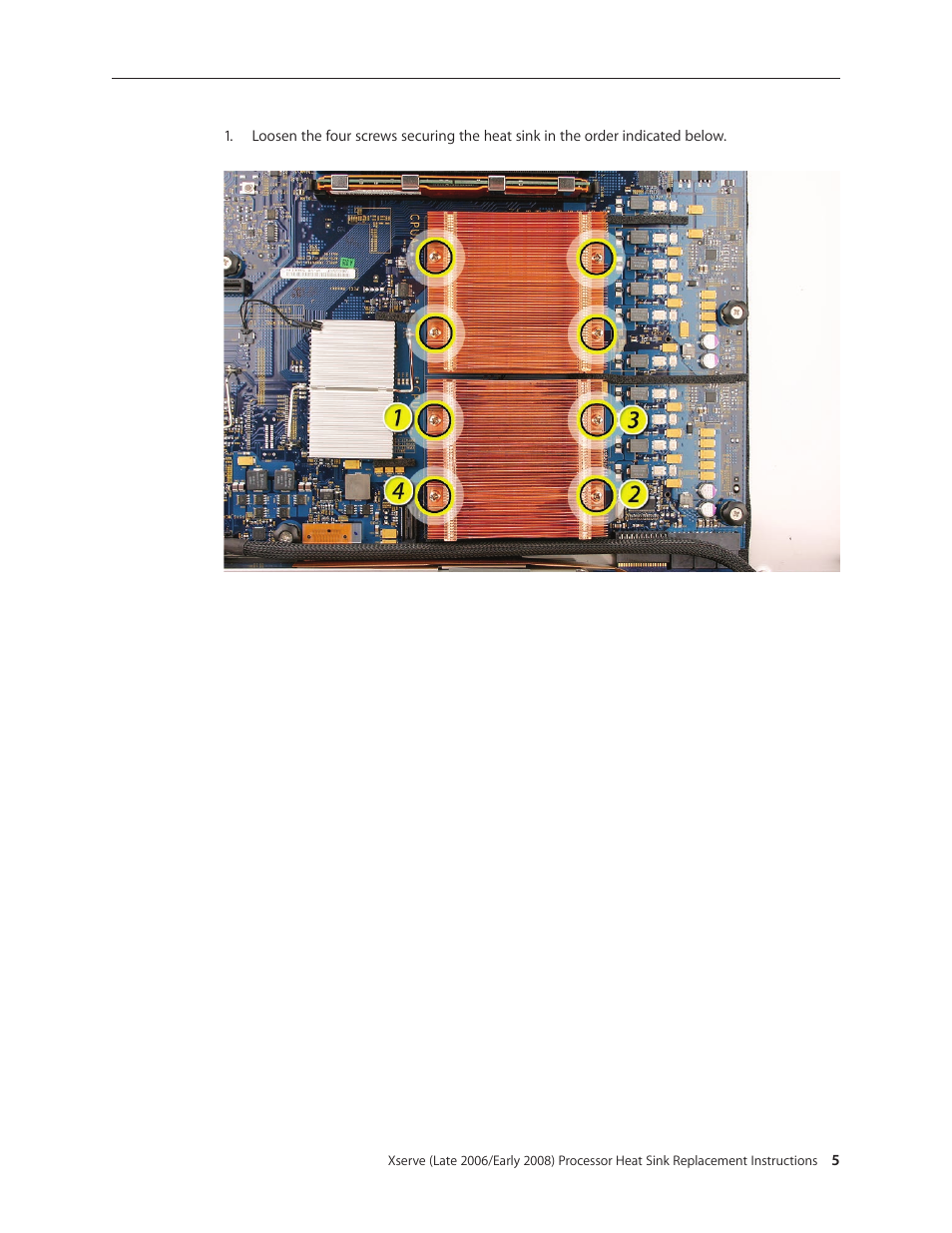 Apple Xserve (Early 2008) DIY Procedure for Heat Ssink User Manual | Page 5 / 14