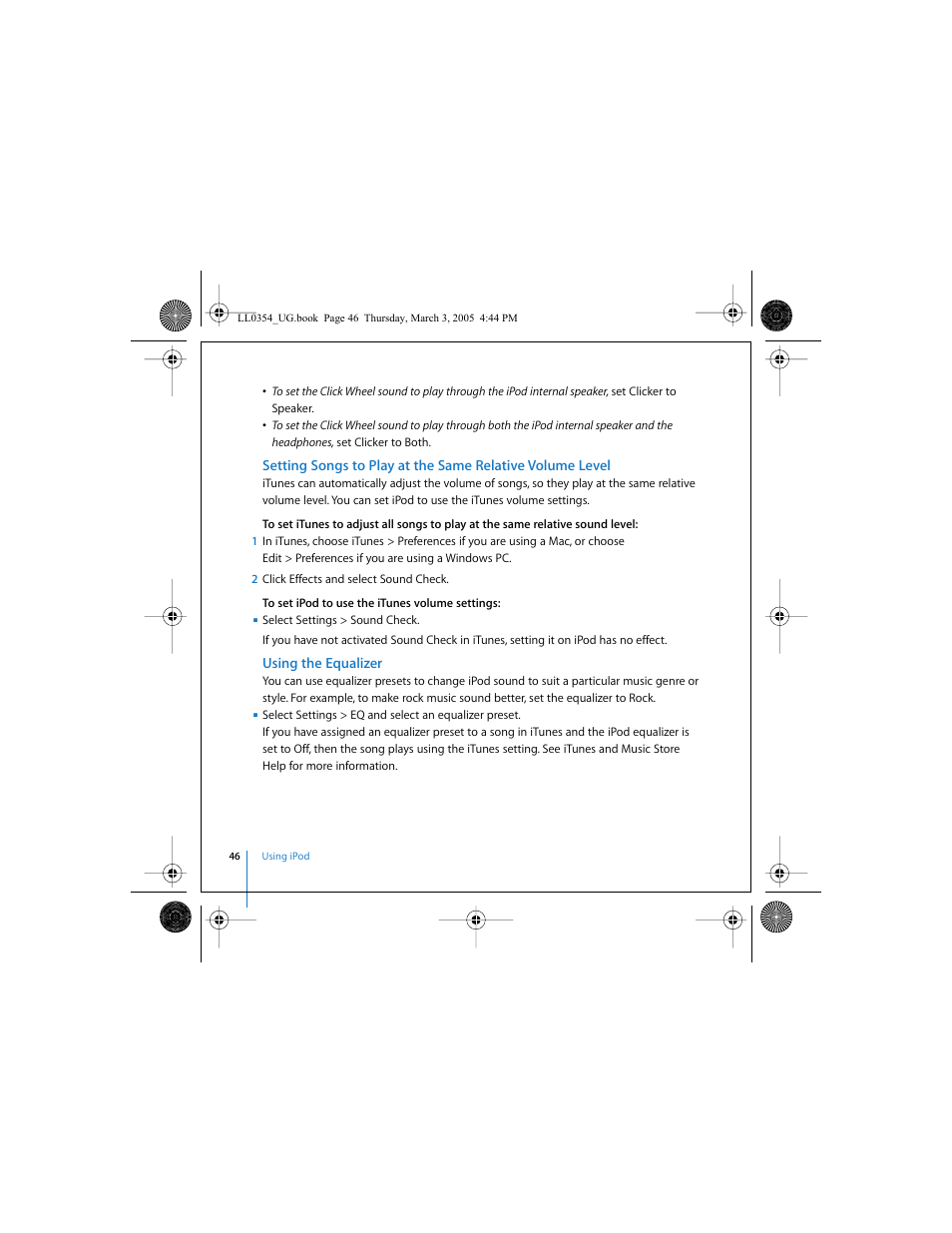 Using the equalizer | Apple iPod (with color display) User Manual | Page 46 / 77