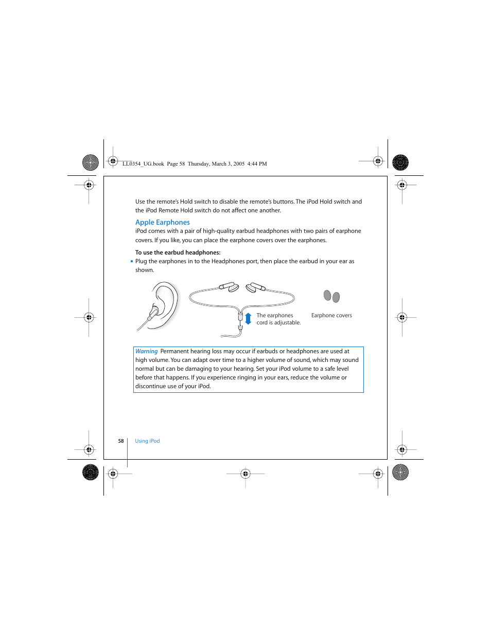 Apple earphones | Apple iPod (with color display) User Manual | Page 58 / 77