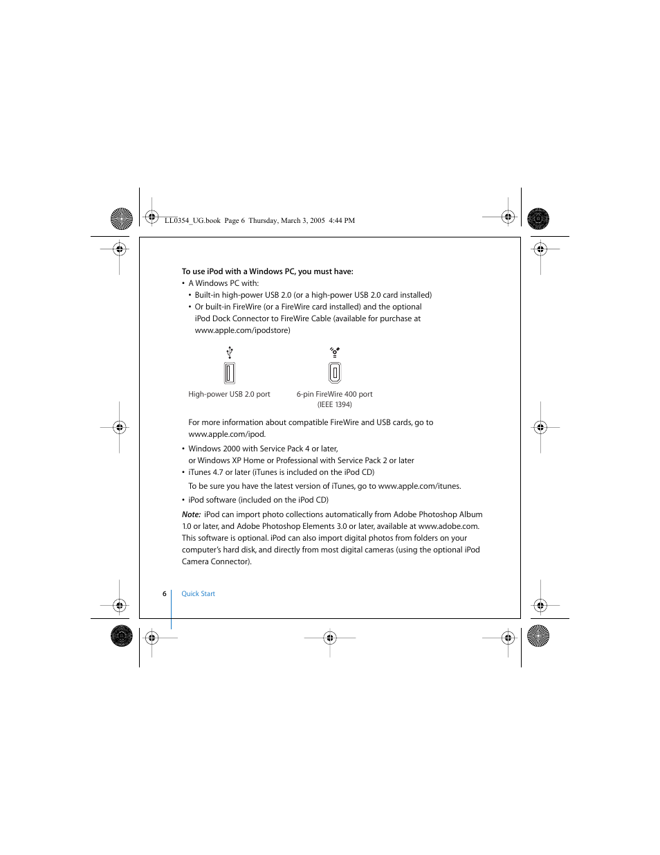 Apple iPod (with color display) User Manual | Page 6 / 77