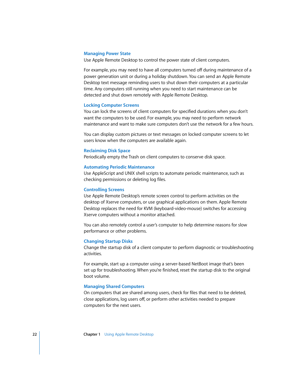 Apple Remote Desktop 3.1 User Manual | Page 22 / 191