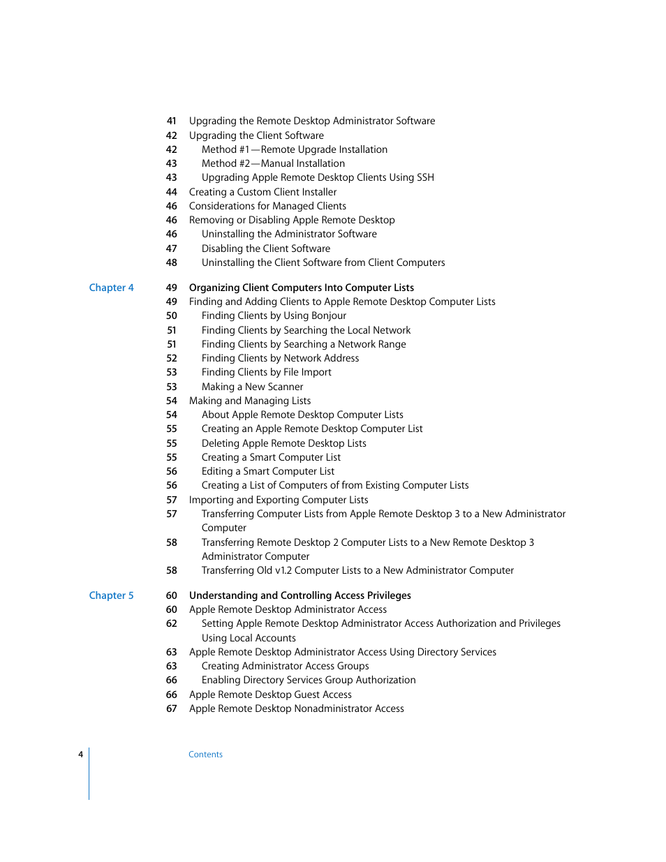 Apple Remote Desktop 3.1 User Manual | Page 4 / 191