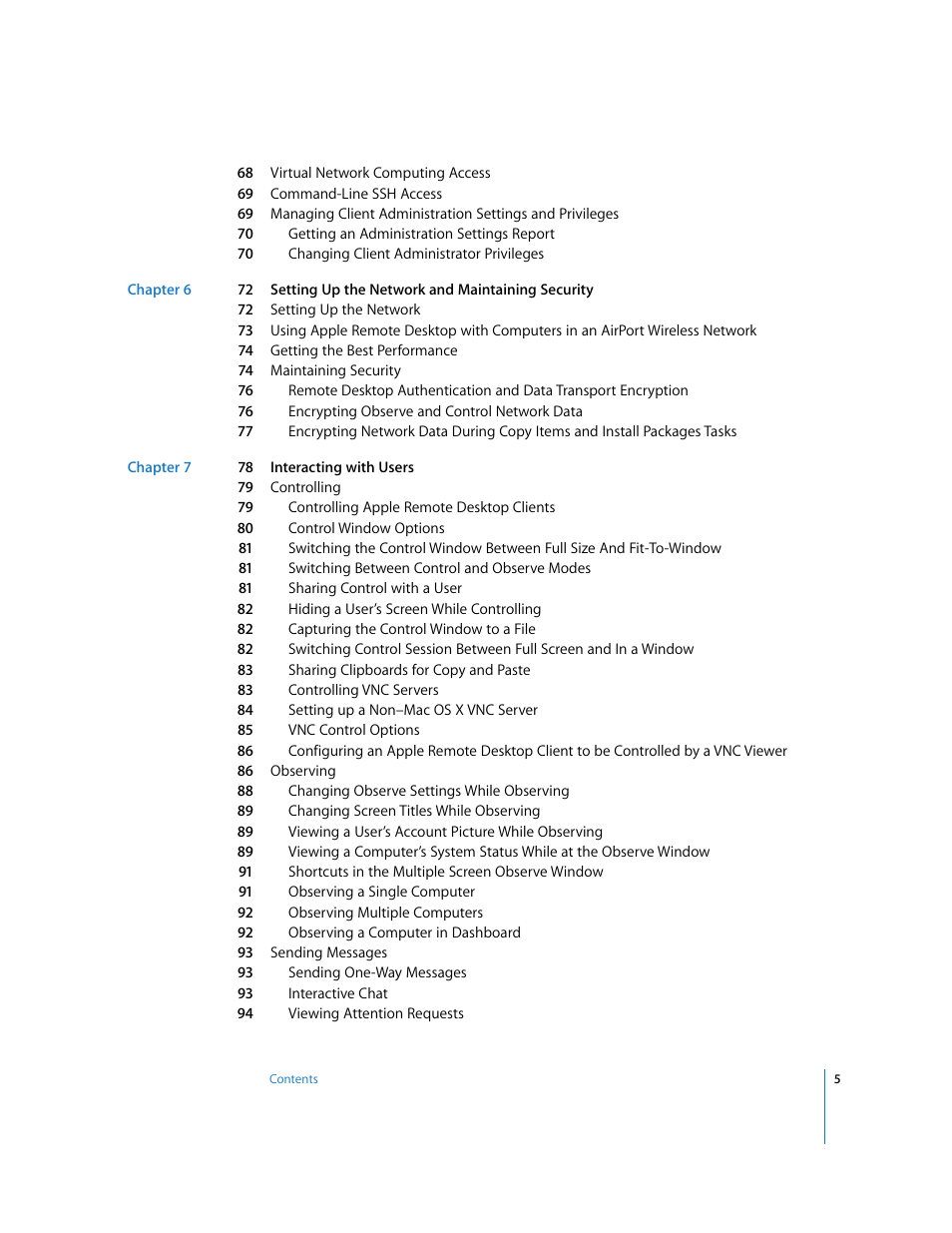 Apple Remote Desktop 3.1 User Manual | Page 5 / 191