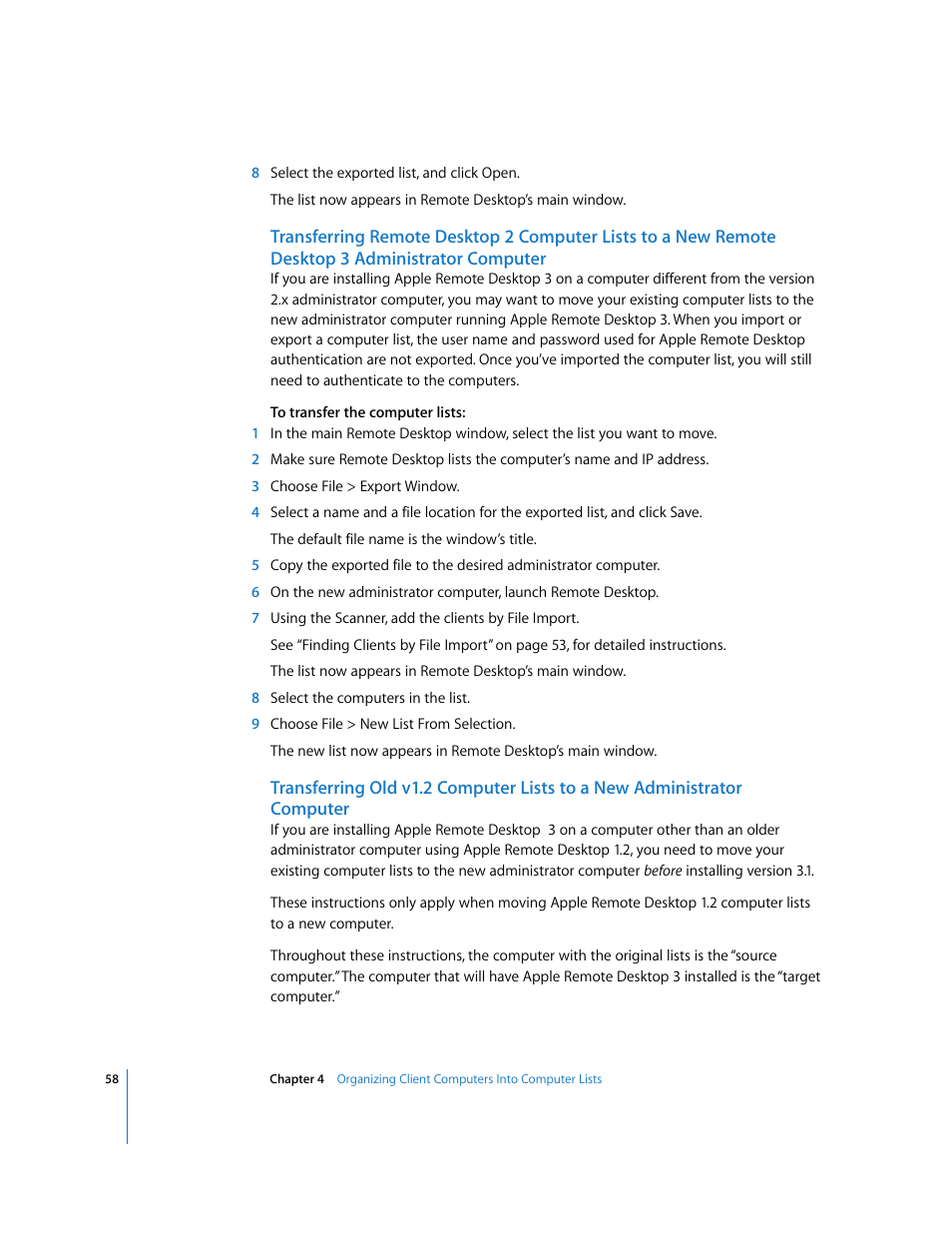 Apple Remote Desktop 3.1 User Manual | Page 58 / 191
