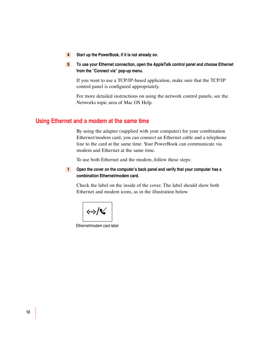 Apple Macintosh PowerBook Internal Modem/Ethernet User Manual | Page 12 / 23