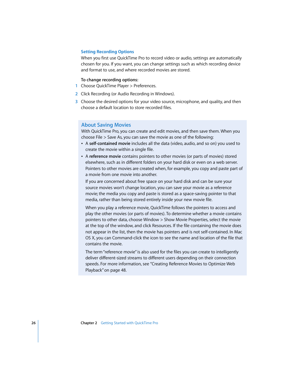 About saving movies | Apple QuickTime 7.2 User Manual | Page 26 / 61