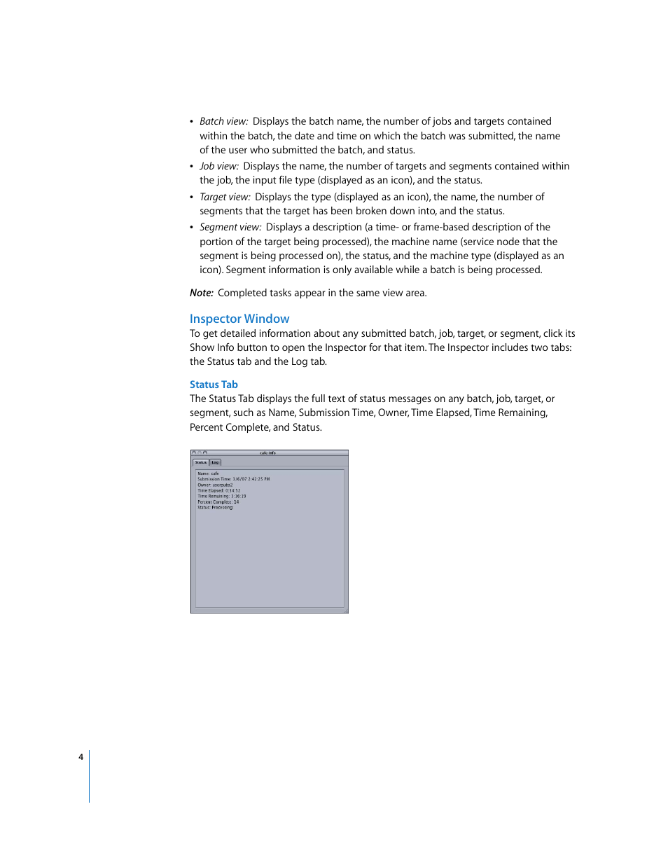 Inspector window | Apple Compressor 3 Batch Monitor User Manual | Page 4 / 9