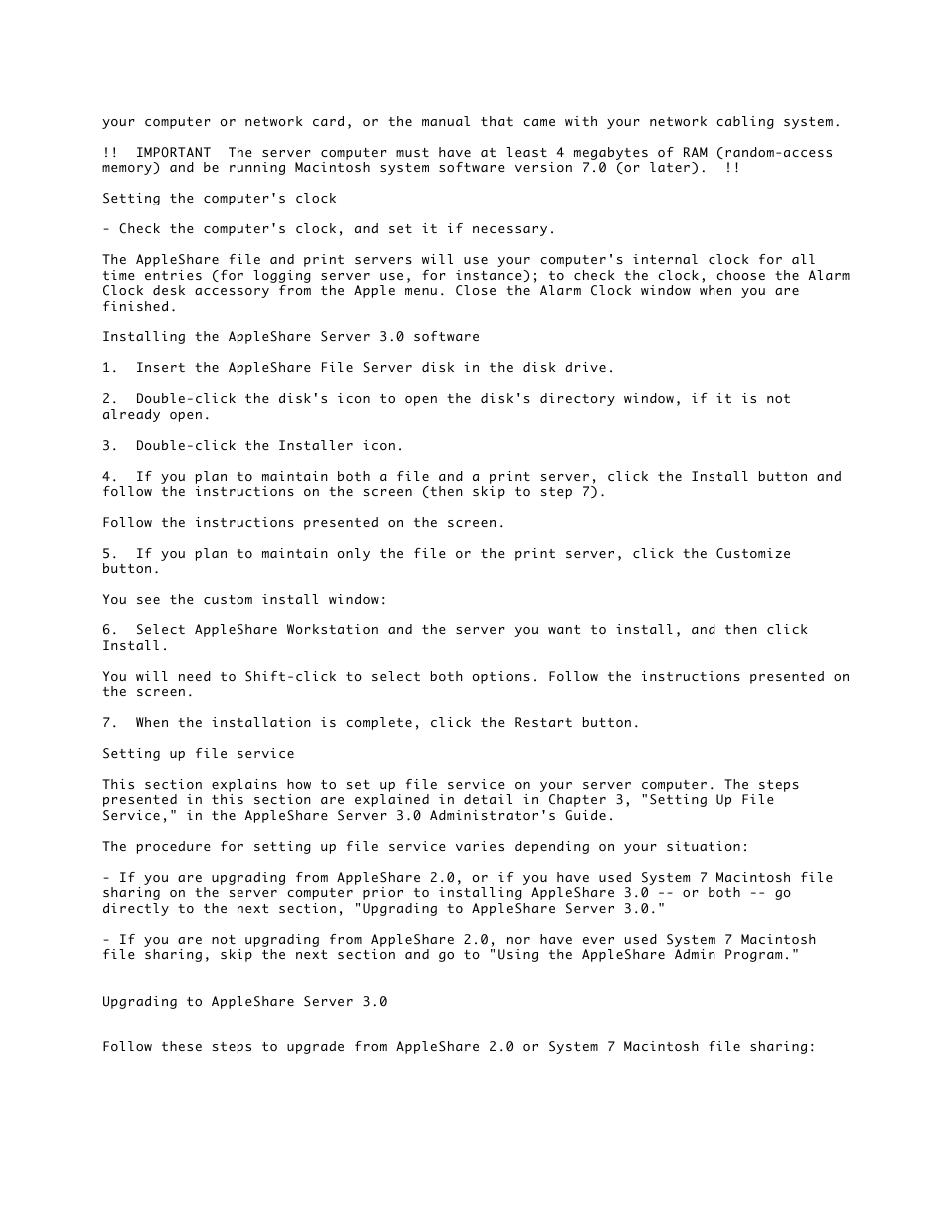 Apple AppleShare Server 3.0 User Manual | Page 2 / 10