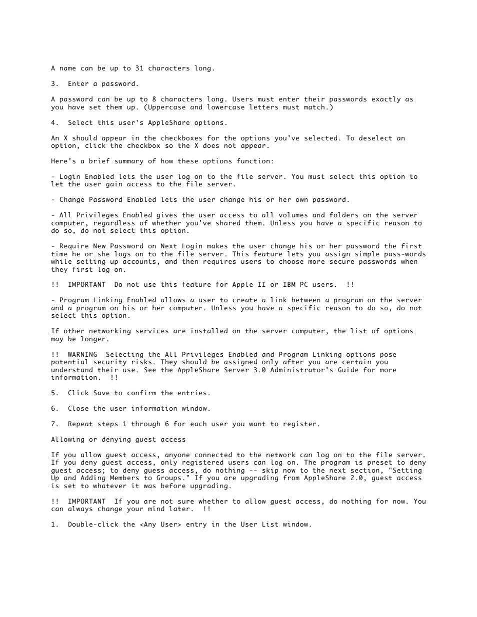 Apple AppleShare Server 3.0 User Manual | Page 5 / 10