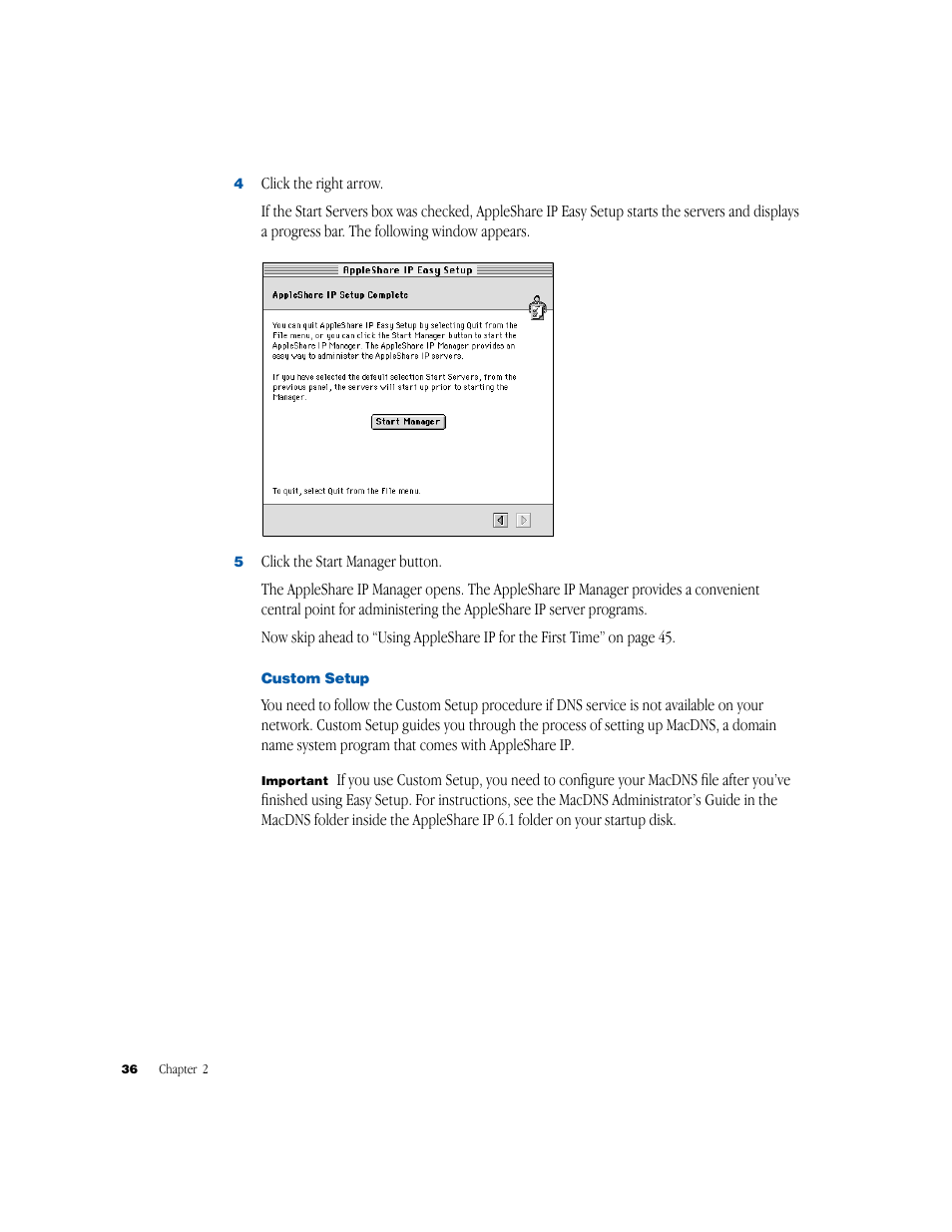 Custom setup | Apple AppleShare IP 6.1 User Manual | Page 36 / 72